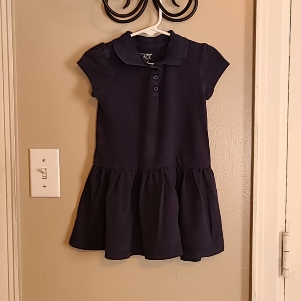 3T - The Children's Place - Navy Blue - School Uniform Polo Dress